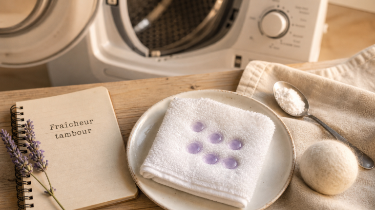 Astuce bonne odeur sèche-linge : lavande, bicarbonate et linge qui sent bon