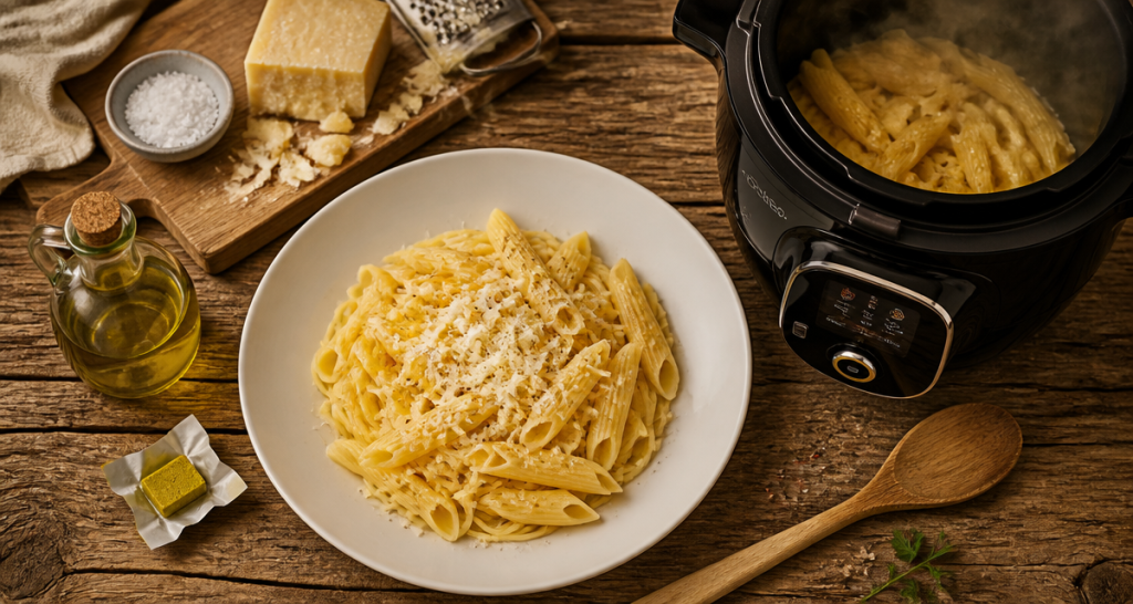 comment cuire des pâtes au cookeo, assiette et cookeo