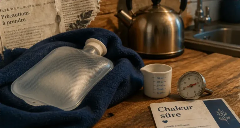 Comment faire chauffer une bouillotte à 60°C max, avec thermomètre
