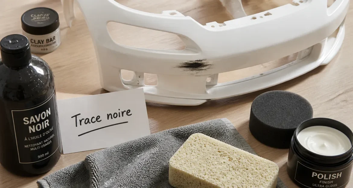 Enlever trace noire sur carrosserie blanche : microfibre et polish