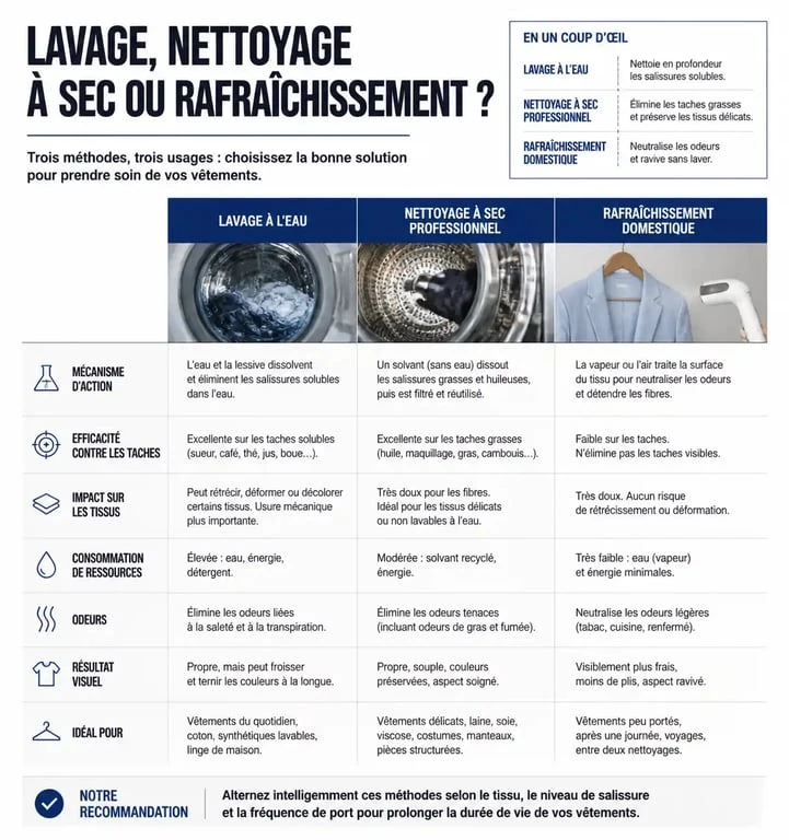 Comparatif des méthodes de nettoyage : machine à laver classique vs nettoyage à sec professionnel vs solution domestique