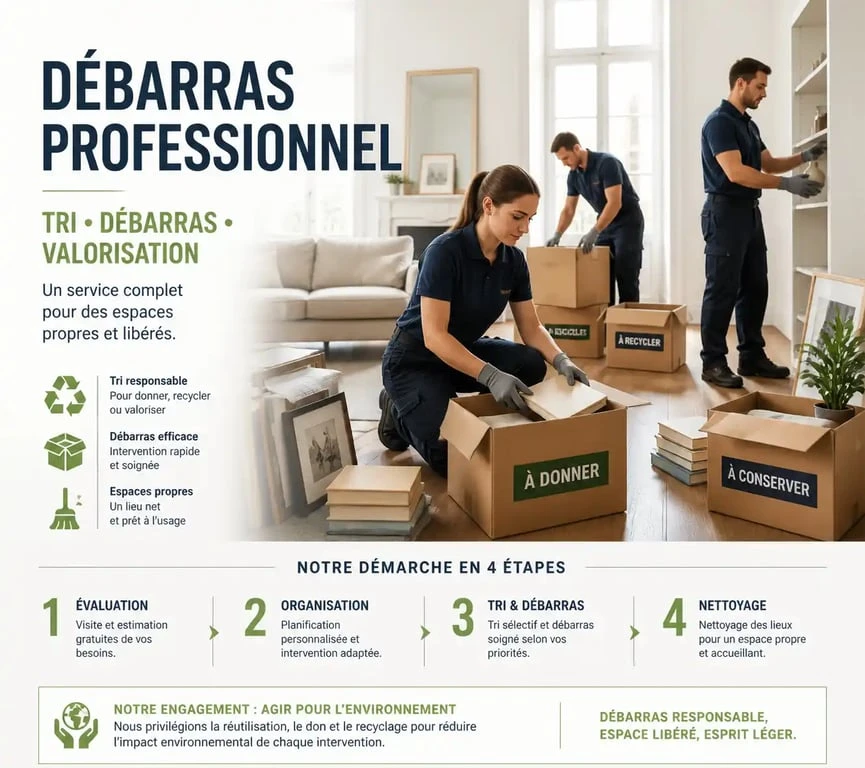 Professionnels réalisant un vide maison à Tarbes pour une succession ou un déménagement
