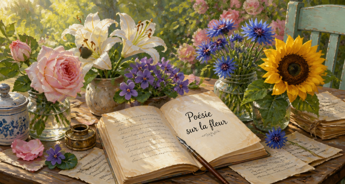 poesie sur la fleur fleurs manuscrit