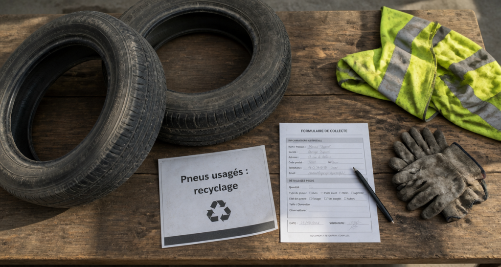 Recycler les pneus usagés sur un plan de travail