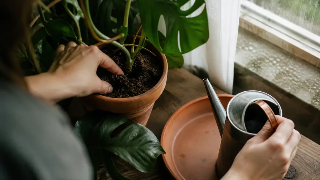 Comment arroser ses plantes d'intérieur : vérifier le terreau avec le doigt avant d’arroser