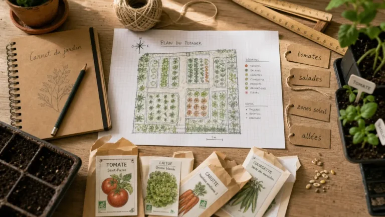 Comment organiser son potager ? Soleil, familles et rotations à prévoir Comment organiser son potager : plan au soleil, bacs et étiquettes
