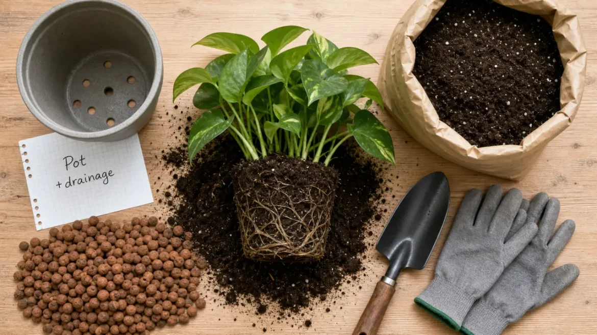Comment rempoter une plante d'intérieur : 3 cm de drainage et pot juste plus grand