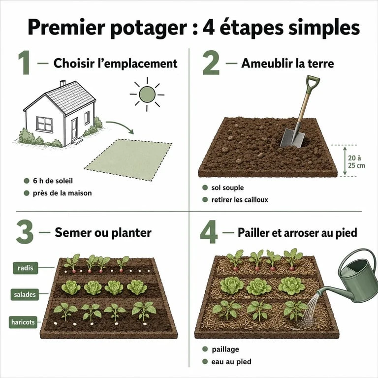 Comment faire un potager quand on débute : illustration des étapes pour créer un premier potager facile