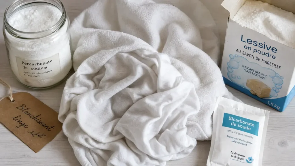 Produit blanchissant pour linge à l’oxygène actif, percarbonate à 60 °C pour linge blanc