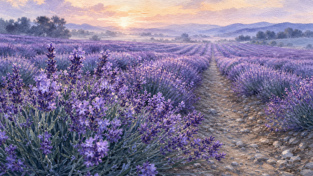 Quand fleurit la lavande : champ de lavande en Provence en fleurs