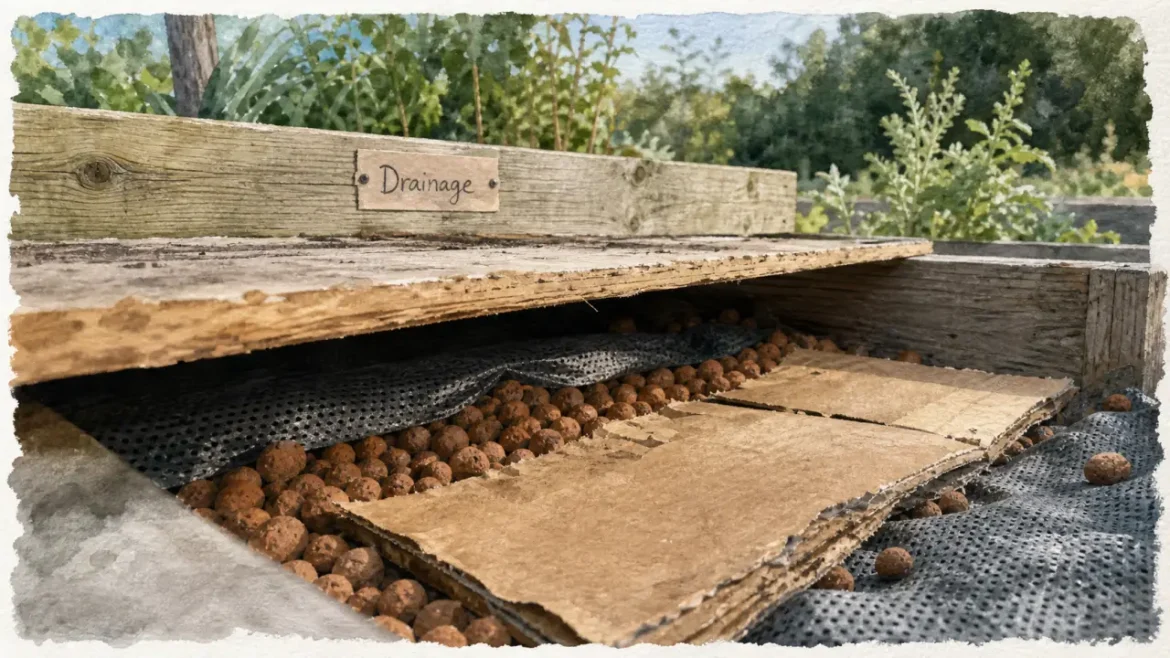 Que mettre au fond d'un carré potager : carton, drainage et billes d’argile