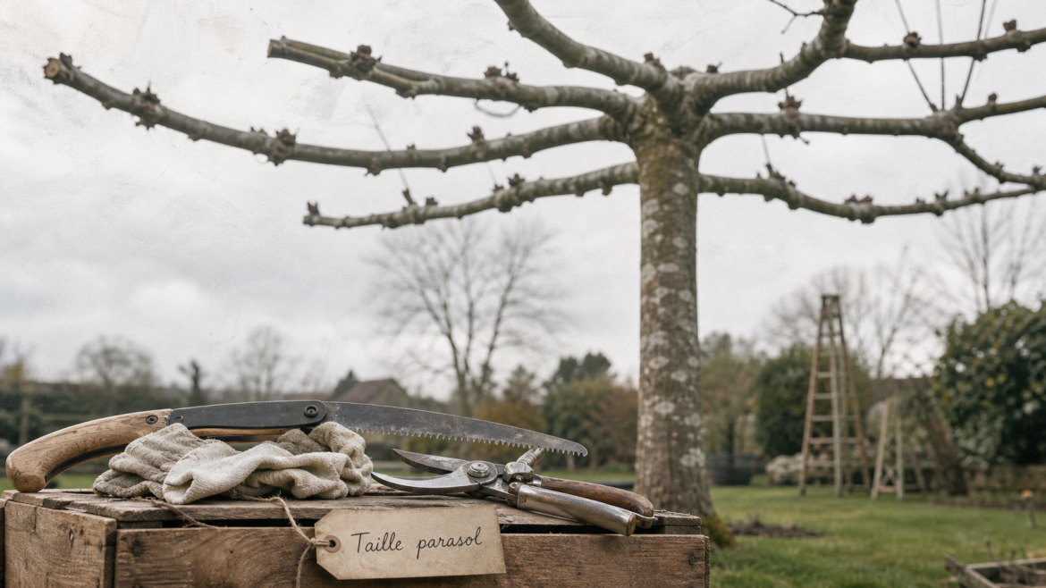 Tailler un tilleul en parasol : branches horizontales à 2,50 m