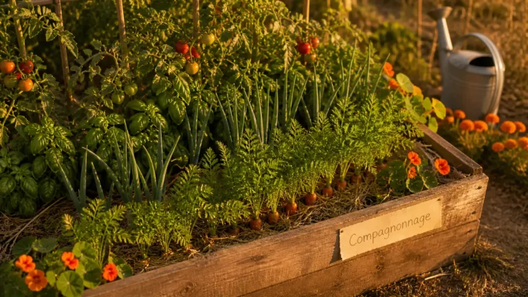 Association potagere : bons voisins au potager en planche