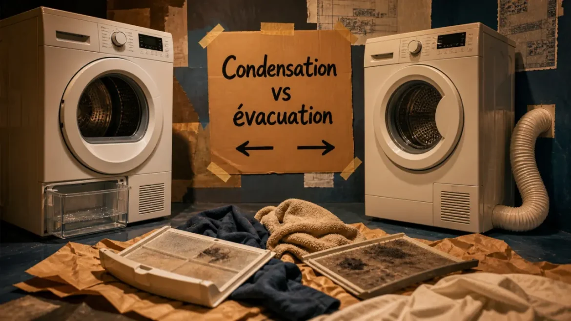 Différence sèche linge condensation ou évacuation : condensation et évacuation