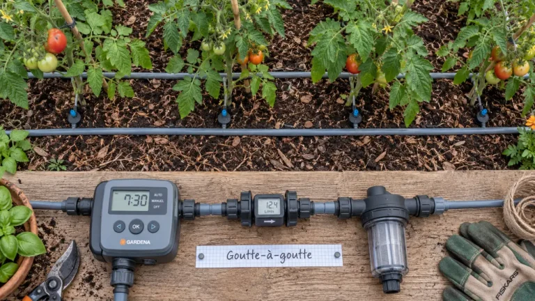 Arrosage automatique tomates sans mouiller les feuilles, goutte-à-goutte au pied