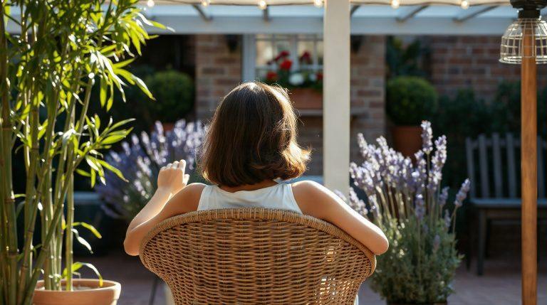 Coin détente aménagé dans un jardin privé