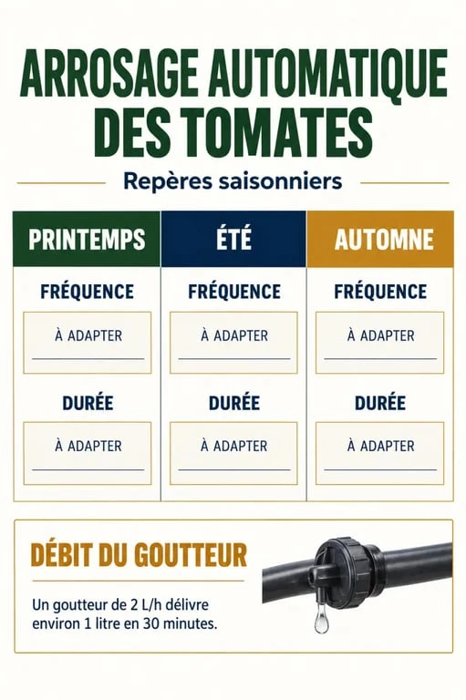 Réglages saisonniers pour un arrosage automatique tomates