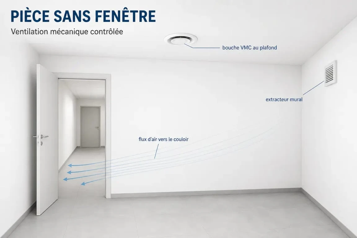 Aérer une pièce sans fenêtre avec VMC et extracteur d’air