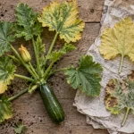 Feuilles de courgettes qui jaunissent : feuilles partiellement jaunies et taches brunes
