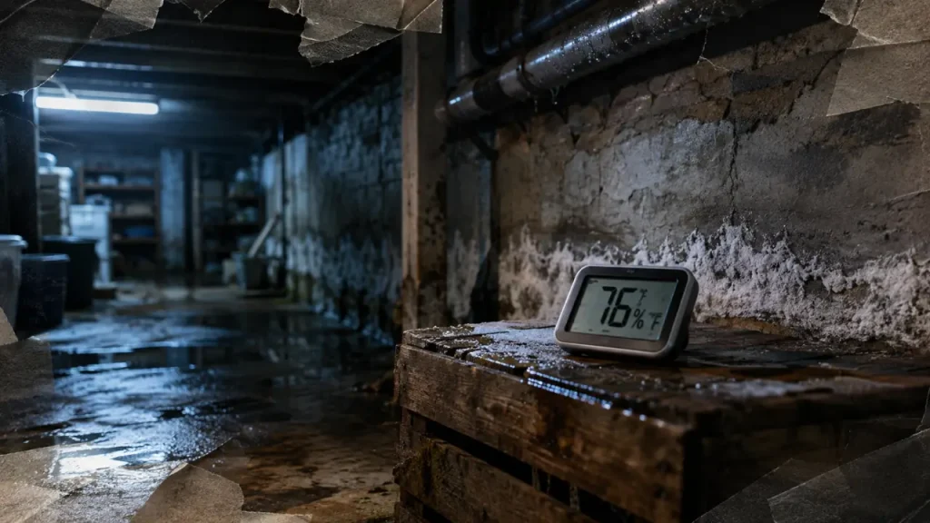 Humidité cave : hygromètre, salpêtre et condensation en cave