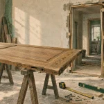Porte d'interieur pour renovation : calage et alignement du bati en renovation