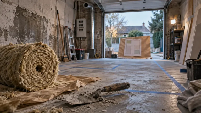 Rénovation garage : chantier intérieur avec isolation et ventilation