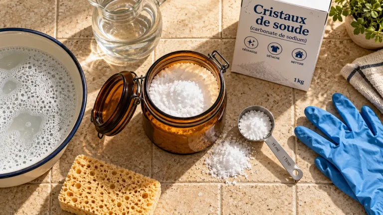 À quoi sert les cristaux de soude : dégraisser et détacher, cristaux et eau tiède