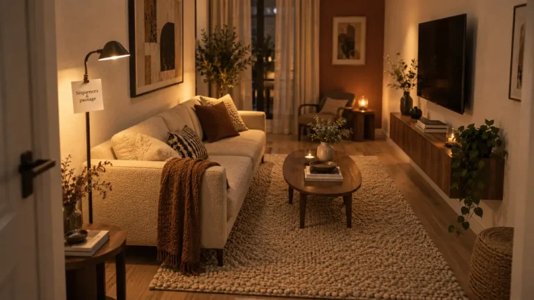 Comment aménager un petit salon en longueur : plan sans effet couloir, passage libre