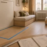Lit petit espace : lit escamotable mural dans un studio
