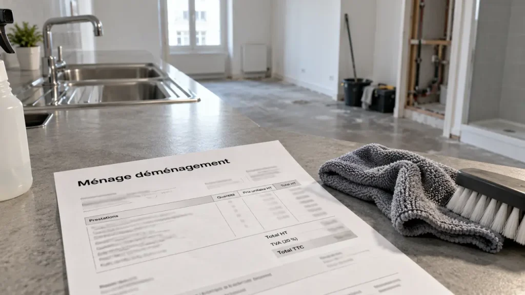 Menage pour demenagement : devis avec vitres, placards et électroménager