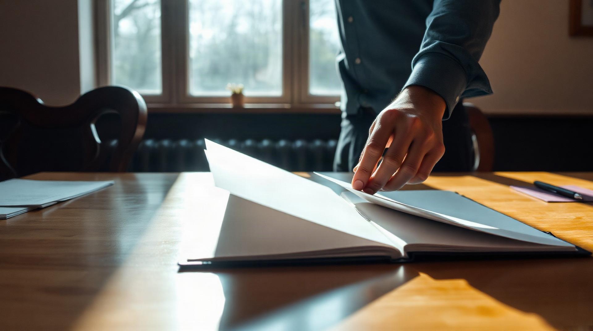 Personne rassemblant des documents administratifs pour une souscription d'assurance