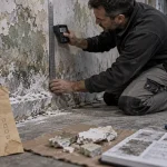 Traitement mur humide : diagnostic d’un mur humide avec sonde et traces d’humidité